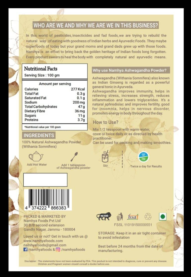 Namhya Ashwagandha Powder thumbnail 3