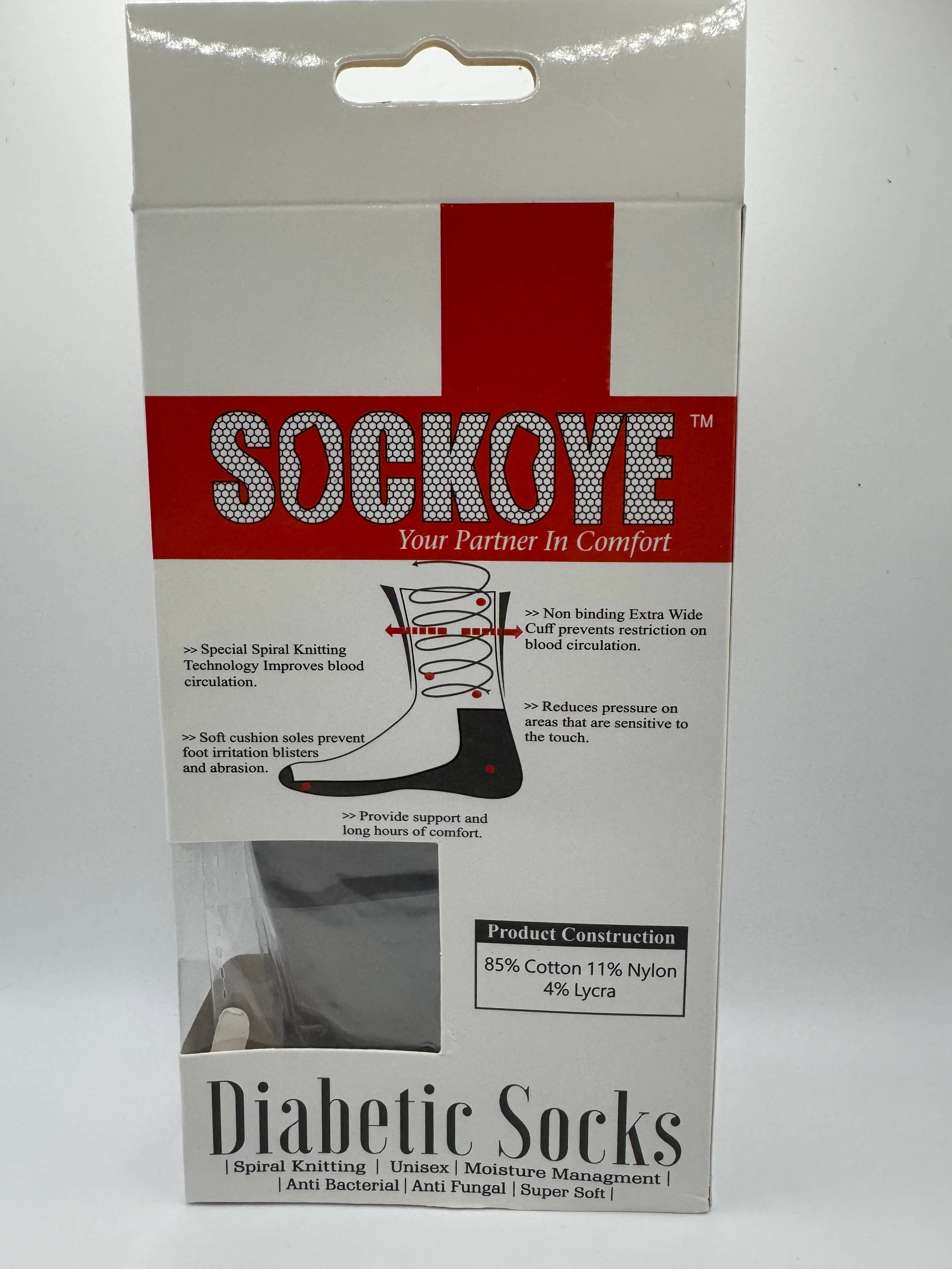 Diabetic Crew Socks Blue (Size 10-13) thumbnail 2