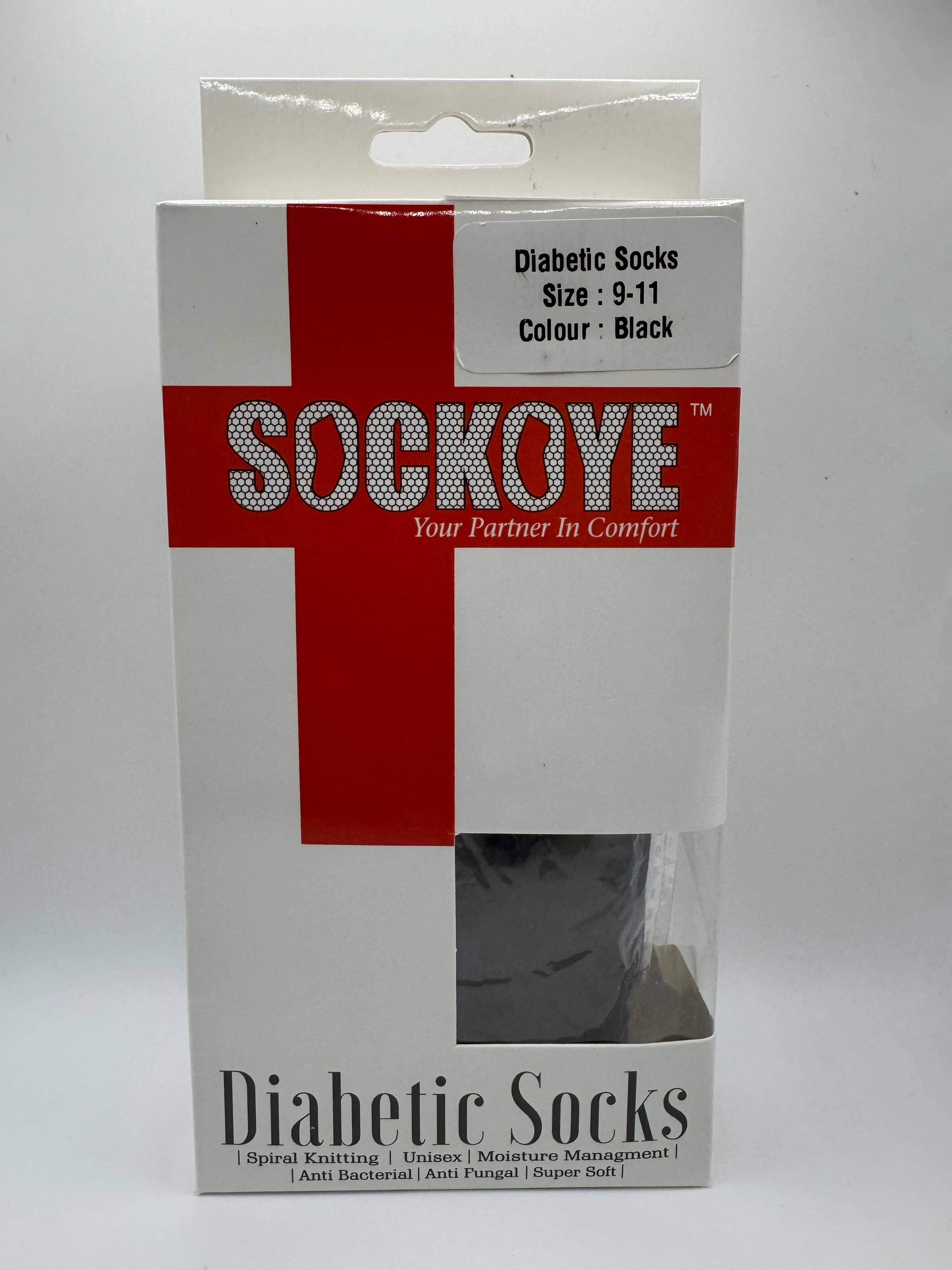 Diabetic Crew Socks Black (Size 9-11) thumbnail 1
