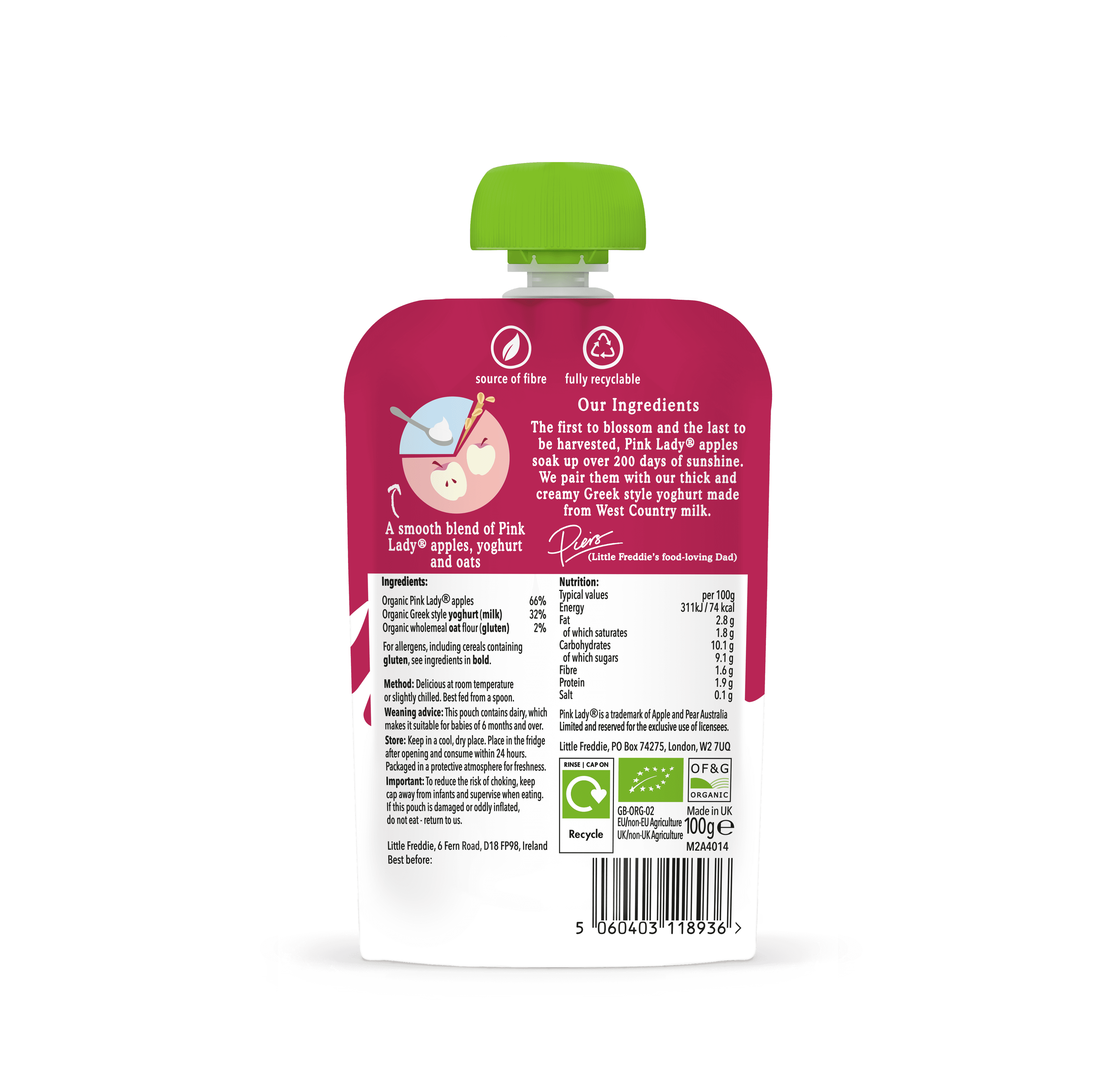 Little Freddie Creamy Pink Lady® Apple Greek Style Yoghurt thumbnail 2